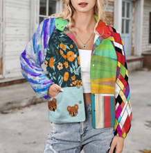 Cargar imagen en el visor de la galería, Chaqueta de Cuello Alto para Mujer LM552 personalizado con patrón foto texto (impresión de imágenes múltiples)