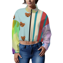 Cargar imagen en el visor de la galería, Chaqueta corta de polar con capucha para mujer MWL476 personalizado con patrón foto texto (impresión de imágenes múltiples)