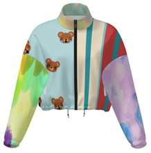 Cargar imagen en el visor de la galería, Chaqueta corta de polar con capucha para mujer MWL476 personalizado con patrón foto texto (impresión de imágenes múltiples)