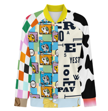 Cargar imagen en el visor de la galería, Chaqueta de béisbol universitaria para mujer SDS2507 personalizado con patrón foto texto (impresión de imágenes múltiples)