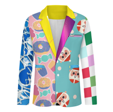 Cargar imagen en el visor de la galería, Chaqueta de traje formal para hombre Z34W personalizado con patrón foto texto (impresión de imágenes múltiples)