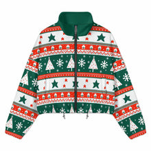 Cargar imagen en el visor de la galería, Chaqueta corta de polar con capucha para mujer MWL476 personalizado con patrón foto texto (impresión de imagen única)