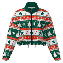 Cargar imagen en el visor de la galería, Chaqueta corta de polar con capucha para mujer MWL476 personalizado con patrón foto texto (impresión de imagen única)