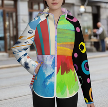 Cargar imagen en el visor de la galería, Chaqueta Slim Fit para Mujer MWL478 personalizado con patrón foto texto (impresión de imágenes múltiples)