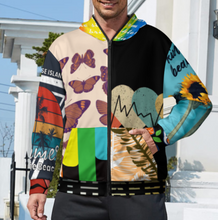 Cargar imagen en el visor de la galería, Sudadera con capucha y cremallera de manga larga para hombre WY14 personalizado con patrón foto texto (impresión de imágenes múltiples)