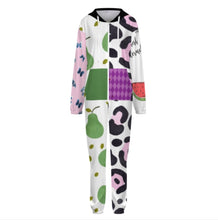 Cargar imagen en el visor de la galería, Ropa de estar por casa de una pieza con cremallera para hombres y mujeres personalizado con patrón foto texto (impresión de imágenes múltiples)