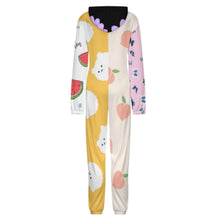 Cargar imagen en el visor de la galería, Ropa de estar por casa de una pieza con cremallera para hombres y mujeres personalizado con patrón foto texto (impresión de imágenes múltiples)