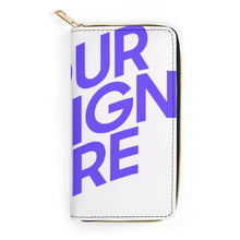 Cargar imagen en el visor de la galería, Cartera de piel para mujer y hombre personalizado con patrón foto texto (misma imagen en ambos lados)