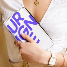 Cargar imagen en el visor de la galería, Cartera de piel para mujer y hombre personalizado con patrón foto texto (misma imagen en ambos lados)