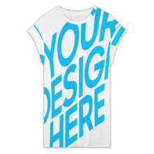 Cargar imagen en el visor de la galería, Vestido de mujer con cuello redondo y manga corta LYQ116 personalizado con patrón foto texto (impresión de imagen única)