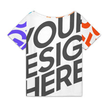 Cargar imagen en el visor de la galería, Camiseta de manga corta con escote en V y para mujer con diseño personalizado con patrón foto texto (impresión de imágenes múltiples)