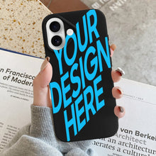 Cargar imagen en el visor de la galería, Funda protectora para iPhone 16 de Apple de piel sintética personalizado con patrón foto texto