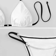 Cargar imagen en el visor de la galería, Conjunto de bikini triangular sexy para mujer SDS0314 personalizado con patrón foto texto (impresión de imágenes múltiples)