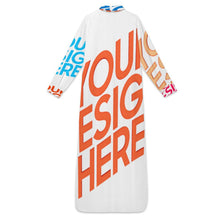 Cargar imagen en el visor de la galería, Vestido camisero largo de manga larga para mujer B9S personalizado con patrón foto texto (impresión de imágenes múltiples)