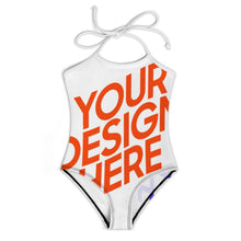 Cargar imagen en el visor de la galería, Bañador de una pieza con tirantes SDS301 para niñas personalizado con patrón foto texto