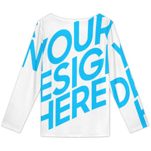 Cargar imagen en el visor de la galería, Blusa de manga larga con botones para mujer BMJ personalizado con patrón foto texto (impresión de imagen única)