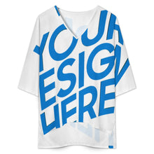 Cargar imagen en el visor de la galería, Conjunto de camisa con mangas murciélago y shorts con cintura elástica para mujer YKL07 personalizado con patrón foto texto (impresión de imagen única)