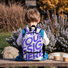 Cargar imagen en el visor de la galería, Mochila Escolar Infantil 33.5 x 25 x 13.5 cm Totalmente personalizado con patrón foto texto (impresión de imagen única)