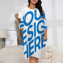Cargar imagen en el visor de la galería, Camisón holgado de manga corta para mujer talla grande LM475 personalizado con patrón foto texto (impresión de imagen única)