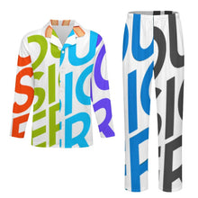 Cargar imagen en el visor de la galería, Conjunto de pijama de manga larga para niños LM125 personalizado con estampado de texto con nombre (diseño con varias imágenes)