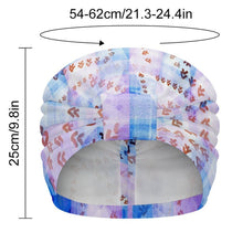 Cargar imagen en el visor de la galería, Elastic Headscarf Hat Geometric, Dreamy, Blue-violet Style 25cm