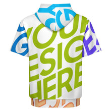 Cargar imagen en el visor de la galería, Sudadera con capucha de manga corta para mujer y hombre LM250 personalizado con patrón foto texto (impresión de imágenes múltiples)