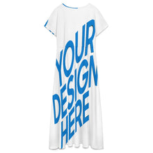Cargar imagen en el visor de la galería, Vestido largo de verano para mujer con cuello en V A83Q personalizado con patrón foto texto