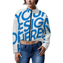 Cargar imagen en el visor de la galería, Chaqueta corta de polar con capucha para mujer MWL476 personalizado con patrón foto texto (impresión de imagen única)