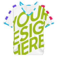 Cargar imagen en el visor de la galería, Camiseta de mujer de manga corta con hombros descubiertos LM077 personalizado con patrón foto texto (impresión de imágenes múltiples)