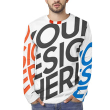 Cargar imagen en el visor de la galería, Camiseta EL de manga larga para hombre totalmente estampada de algodón puro personalizado con patrón foto texto