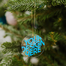 Cargar imagen en el visor de la galería, Adorno de árbol de Navidad de acrílico con colgante en varios estilos disponibles (forma circular, amor, Navidad) personalizado con patrón foto texto