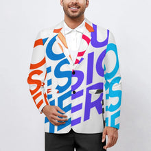 Cargar imagen en el visor de la galería, Traje de 2 botones para hombre LTM100852 personalizado con patrón foto texto (impresión de imágenes múltiples)