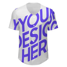 Cargar imagen en el visor de la galería, Camiseta de béisbol de manga corta con botones para hombre personalizado con patrón foto texto (impresión de imagen única)