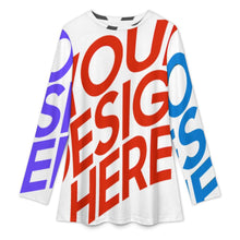 Cargar imagen en el visor de la galería, Camisa musulmana de manga larga y cuello redondo para mujer A98L personalizado con patrón foto texto (impresión de imágenes múltiples)