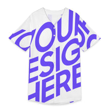 Cargar imagen en el visor de la galería, Camiseta clásica de béisbol con botones para hombre, camiseta de manga corta GEJ hip hop softball personalizado con patrón foto texto (impresión de imagen única)