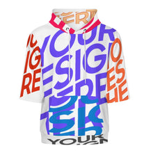 Cargar imagen en el visor de la galería, Sudadera de tela de escamas de pescado LM033 diseño multiimagen unisex para hombres y mujeres sudadera con capucha de media manga personalizado con patrón foto texto