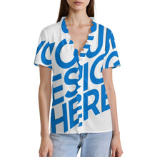 Cargar imagen en el visor de la galería, Camiseta Cárdigan de Manga Corta para Mujer NT110 personalizado con patrón foto texto