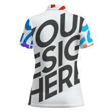 Cargar imagen en el visor de la galería, Polo de dos botones para mujer MWL637 personalizado con patrón foto texto (impresión de imágenes múltiples)