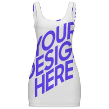 Cargar imagen en el visor de la galería, Vestido ajustado sin mangas para mujer MSYX30 con cuello redondo personalizado con patrón foto texto