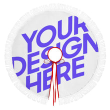 Cargar imagen en el visor de la galería, Falda para árbol de Navidad cubierta para árbol de Navidad (estilo flecos) (misma imagen en ambos lados) personalizado con patrón foto texto