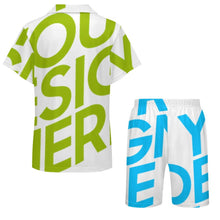 Cargar imagen en el visor de la galería, Conjunto de pijama de manga corta para niños LM131 con texto personalizado con patrón foto texto (impresión de imagen única)