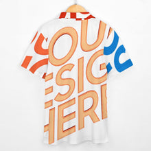 Cargar imagen en el visor de la galería, Camisa infantil de manga corta de algodón puro con cuello cubano SDS012 personalizado con patrón foto texto