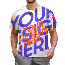 Cargar imagen en el visor de la galería, Maillot clásico de manga corta para hombre S33T personalizado con patrón foto texto