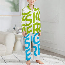 Cargar imagen en el visor de la galería, Pijama de manga larga para niños LM125 personalizado con patrón foto texto (impresión de imagen única)