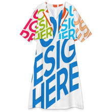 Cargar imagen en el visor de la galería, Conjunto de vestido midi sin mangas con escote en V para mujer 2 piezas A77Q personalizado con patrón foto texto (impresión de imágenes múltiples)