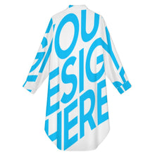 Cargar imagen en el visor de la galería, Camisa larga informal para mujer B43S personalizado con patrón foto texto (impresión de imagen única)