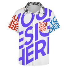 Cargar imagen en el visor de la galería, Camisa de hombre de manga corta con bolsillo B339 personalizado con patrón foto texto (impresión de imágenes múltiples)