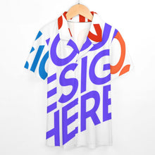 Cargar imagen en el visor de la galería, Camisa infantil de manga corta de algodón puro con cuello cubano SDS012 personalizado con patrón foto texto