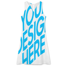 Cargar imagen en el visor de la galería, Vestido de mujer de 2 piezas con escote en V (vestido sin mangas + abrigo tipo chal) A77Q personalizado con patrón foto texto (impresión de imagen única)