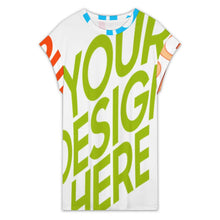Cargar imagen en el visor de la galería, Vestido de verano de mujer con cuello redondo y manga corta LYQ116 personalizado con patrón foto texto (impresión de imágenes múltiples)